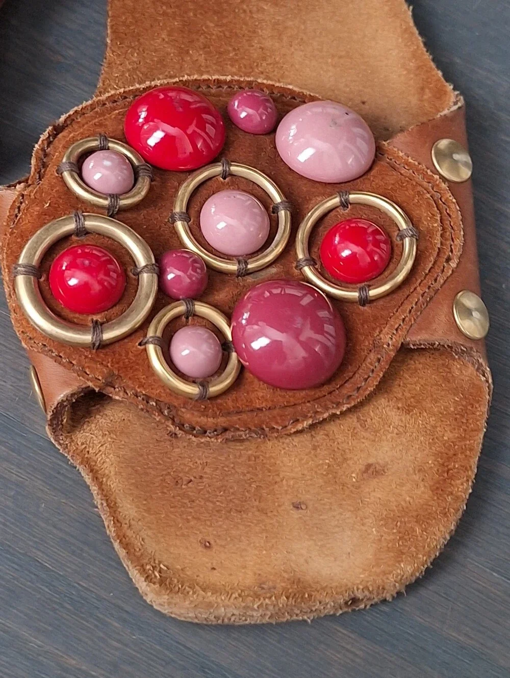 miu miu archive vintage stone embellished flat shoe sandals / 39